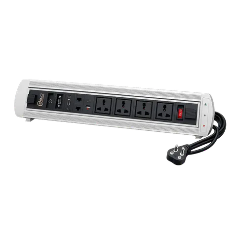 Stainless-Steel Floor Outlet Box with 2 Power Sockets, RJ45 and Switch product image