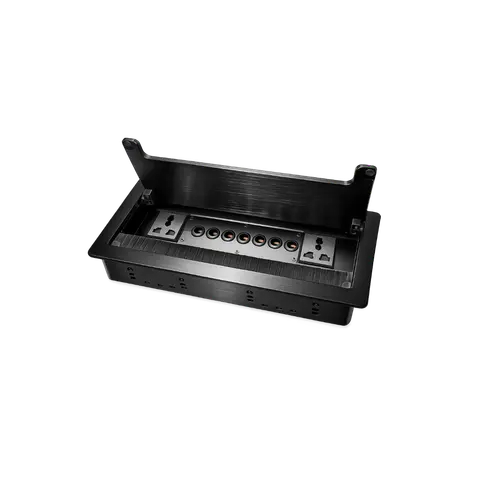 Manual Cable Cubby with 2 Power Sockets and 6 Module Openings product image