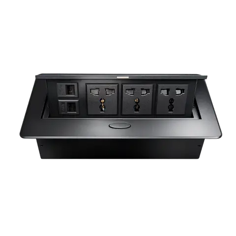Hydraulic Cable Cubby with 3 Power Sockets and Dual RJ45 product image