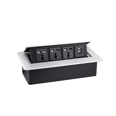 Hydraulic Cable Cubby with 3 Power Sockets, Dual USB-A and USB-C — CC 504 product image