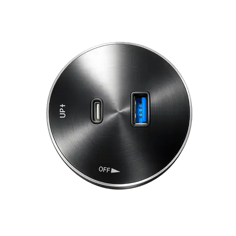 Round Pop-Up USB-A and USB-C Charging Module product image