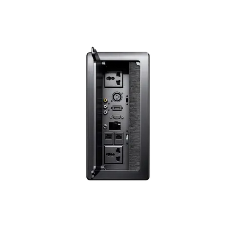 Brush Flap Cable Cubby with Power, AV and Data Modules product image