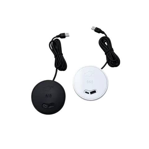 Round Wireless Charging Module with USB-A and USB-C product image