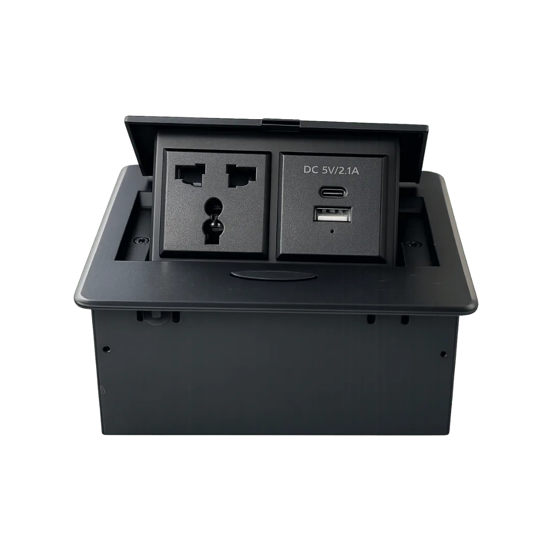 Dual-Socket Pop-Up Power Box — Silver, 2 POWER; Silver; CCS 007 product image