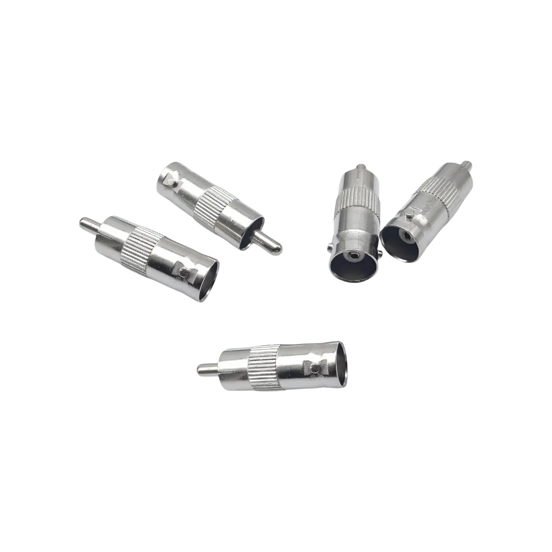 BNC Female to RCA Male Coaxial Adapter, BNC FEMALE; RCA MALE; Silver; CON 001 product image