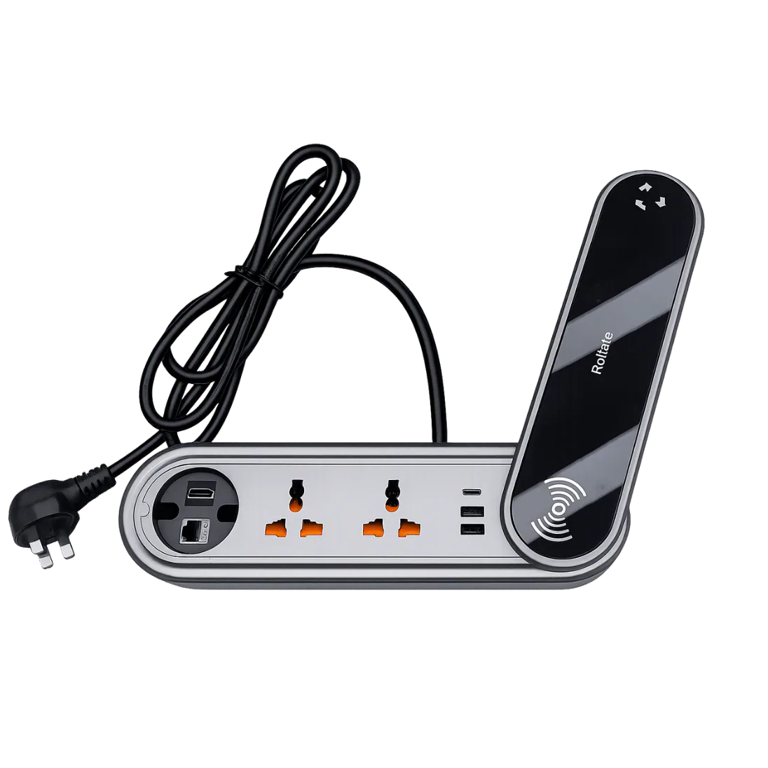 Manual Conference Table Cable Cubby with Power, USB, AV and Data, 3 POWER / ON OFF SWITCH / 1 USB / 1 TYPE C / 2 RJ45 / 1 HDMI / 1 VGA / 1 AUDIO; Silver; 1.5 MTR; CCM 01 product image