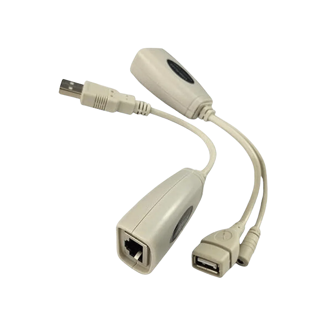 PAC12 USB-to-RJ45 Wired LAN Adapter, USB-A MALE; RJ45 ETHERNET FEMALE; Black; INTEGRATED LEAD; NET 001 product image