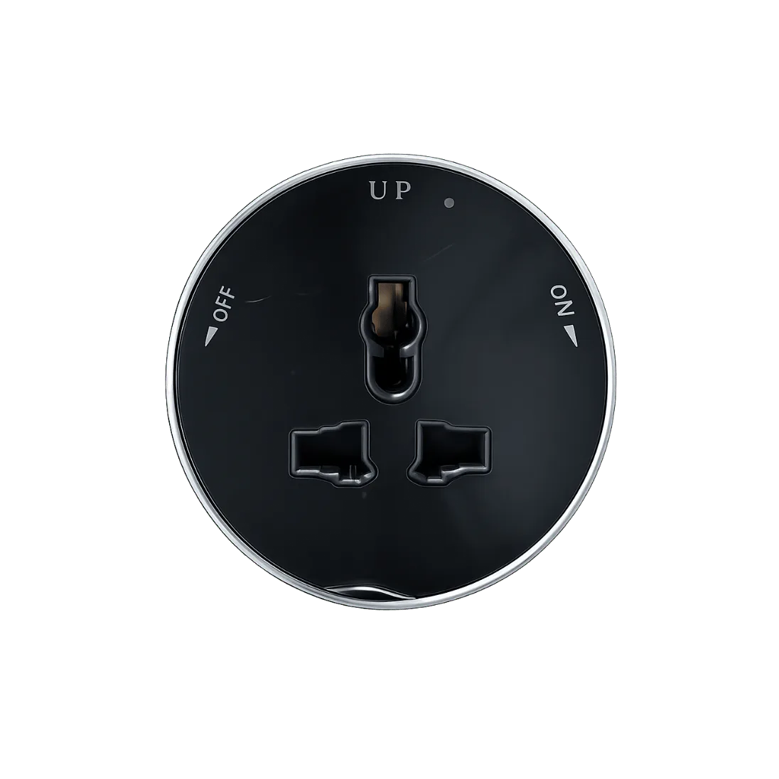Round Pop-Up Universal Power Socket, 1 UNIVERSAL POWER SOCKET / 1 ON-OFF SWITCH; Black; SS 01 product image