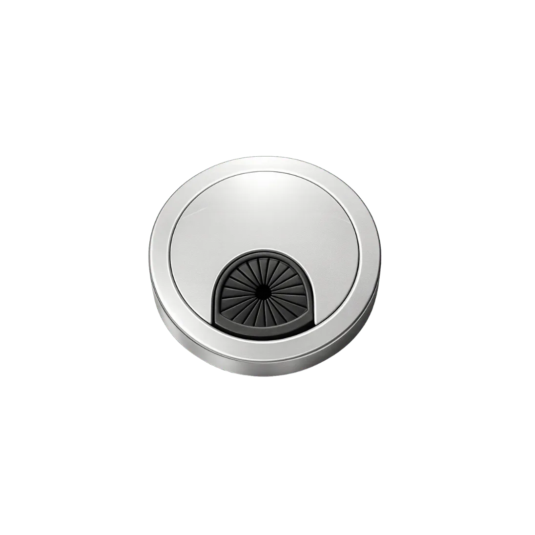 Round Desk Cable Grommet Cover, ROUND CABLE PASS-THROUGH GROMMET; Silver; PC 01 product image