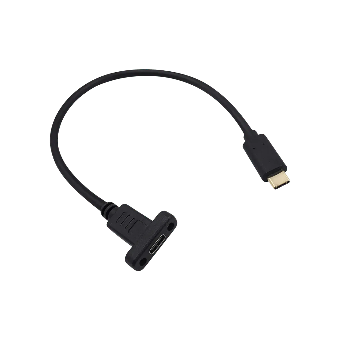 USB-C Male-to-Female Panel-Mount Extension Cable, USB-C MALE; USB-C FEMALE; Black; 0.3 M; CBL 012 product image