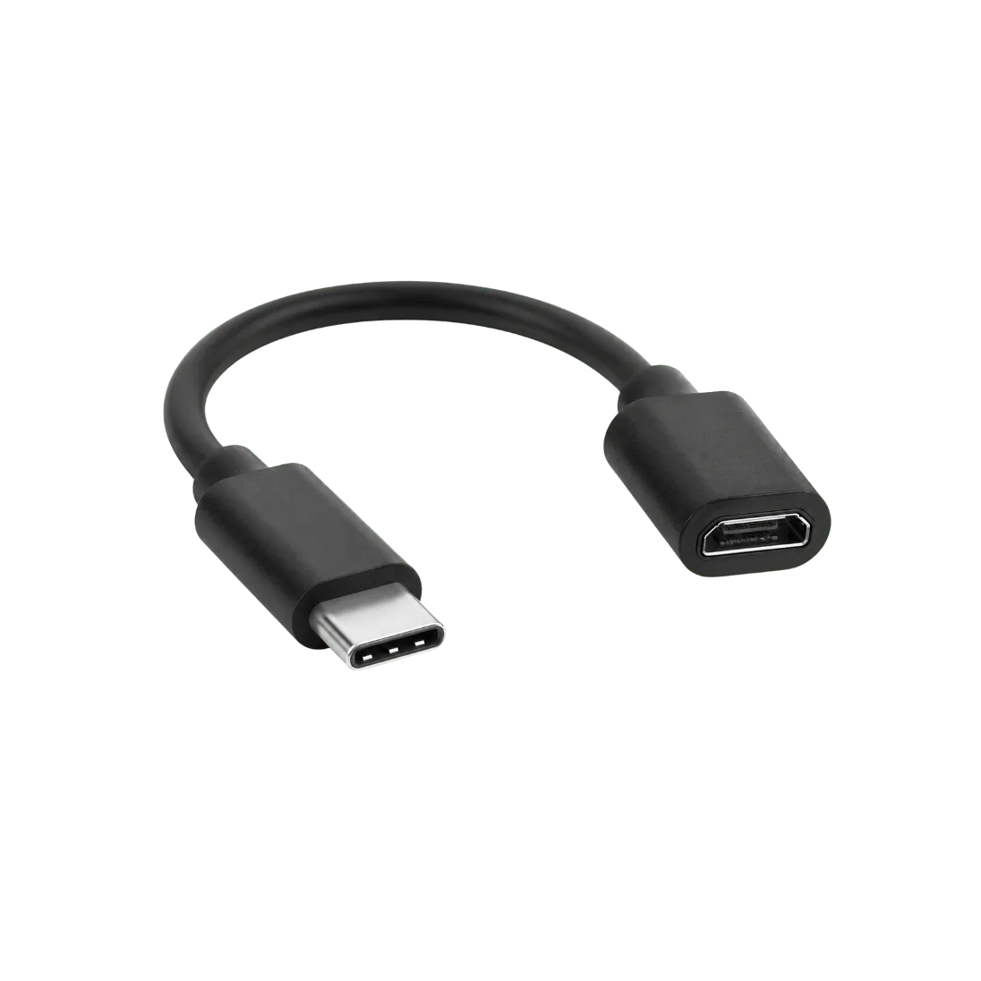 USB-C Male to Micro-USB Female Adapter Cable, USB-C MALE; MICRO-USB FEMALE; Black; 0.3 M; CBL 007 product image