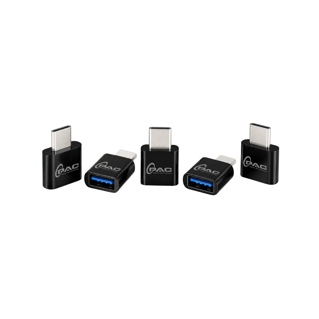 USB-C OTG Adapter, USB-C MALE; USB-A FEMALE; Black; ADP 009 product image