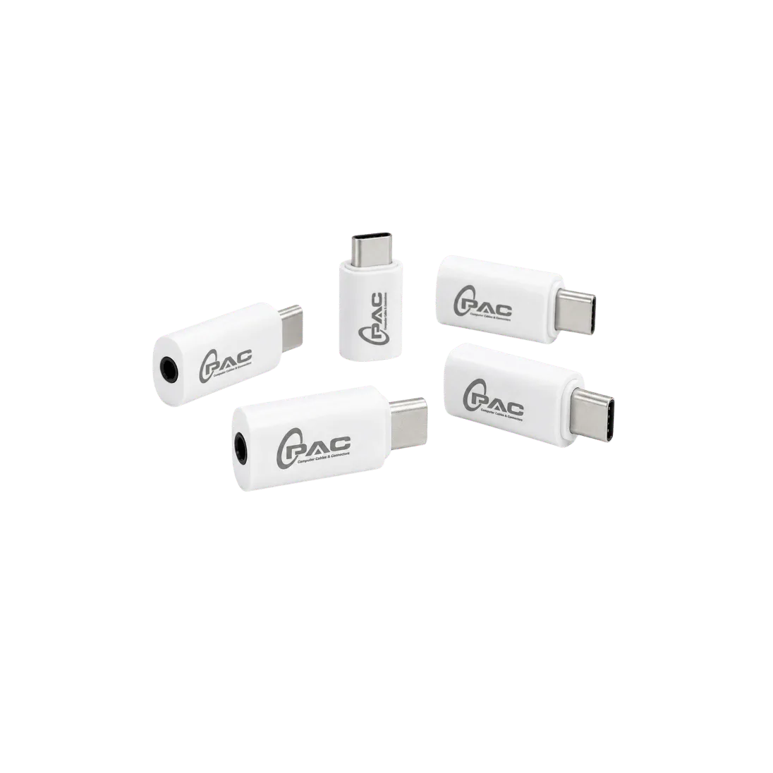 USB-C to 3.5 mm Audio Adapter, USB-C MALE; 3.5MM FEMALE AUDIO JACK; White; ADP 007 product image