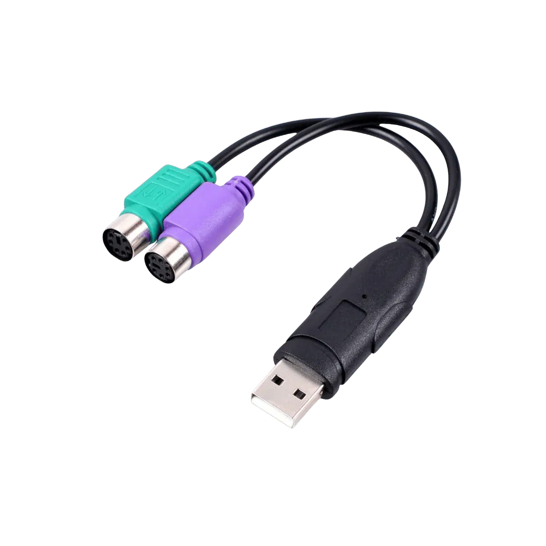 USB to PS/2 Converter Cable, USB-A MALE; PS / 2 FEMALE; Black; 0.23 M; ADP 001 product image