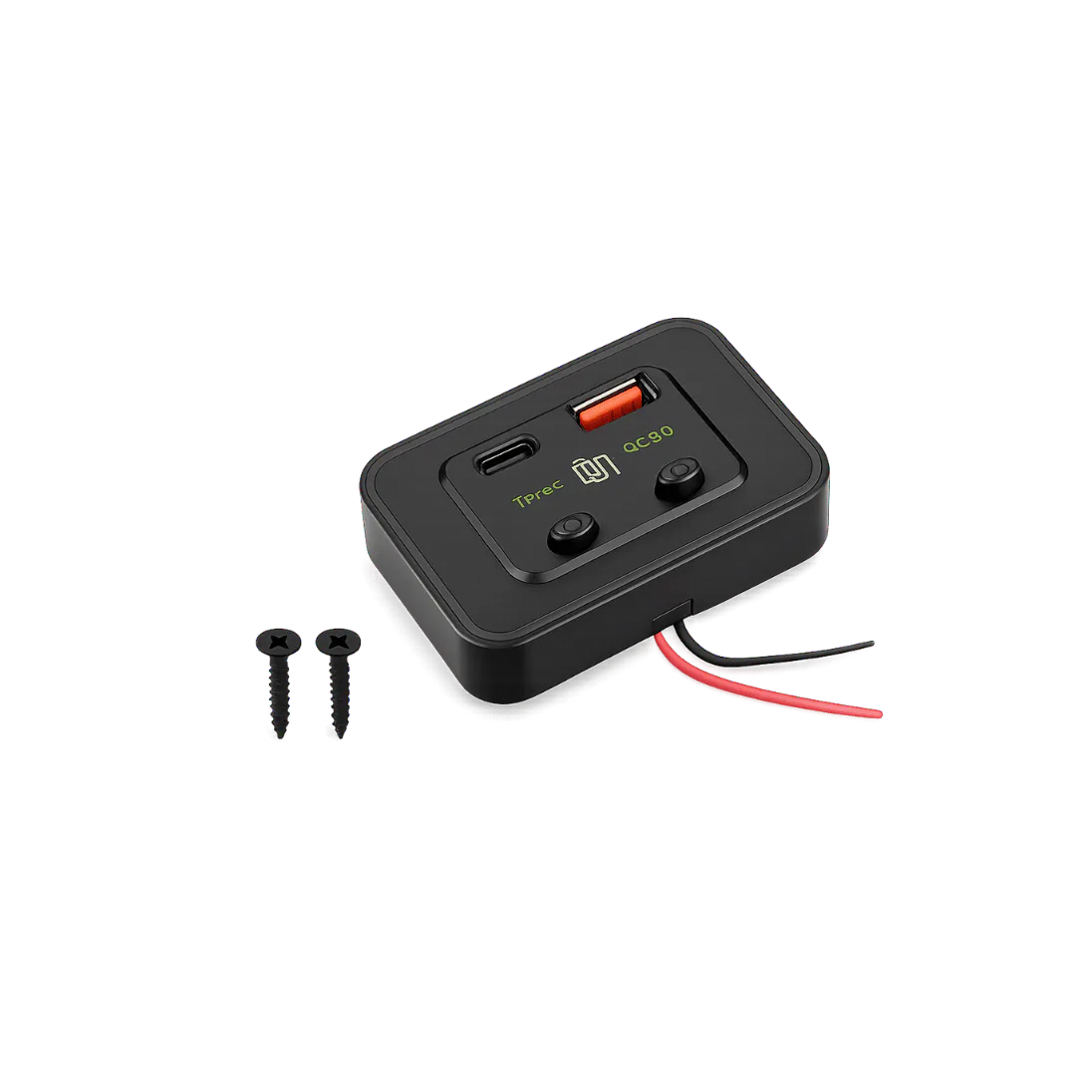 Panel-Mount USB-A and USB-C Charging Module, 1 USB / 1 TYPE C; Black; 10 CM WIRE; CDC 02 product image